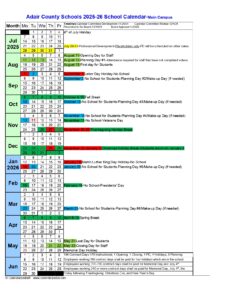 ADAIR COUNTY SCHOOLS CALENDAR