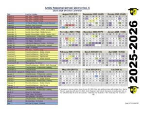 AMITY SCHOOL CALENDAR