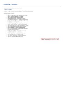 Ashland School District 25-26 calendar