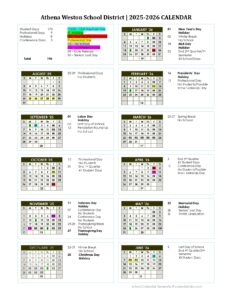 Athena-Weston School District CALENDAR
