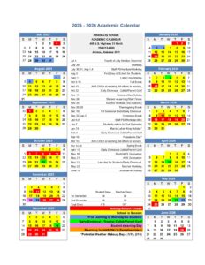 ATHENS CITY SCHOOL CALENDAR