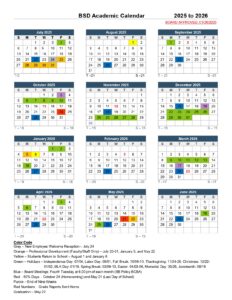 BSD Academic Calendar, 25-26