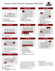 Benton School District calendar