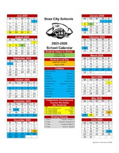 Boaz City Schools calendar