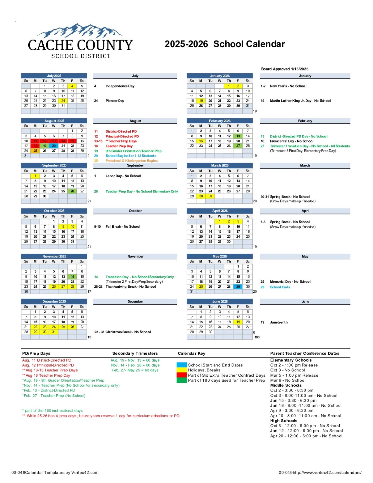 Cache County School District Ut Calendar 25 26 Revised pdf EduCounty