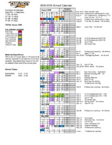 Charles City Community School District calendar