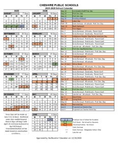 cheshire public schools calendar