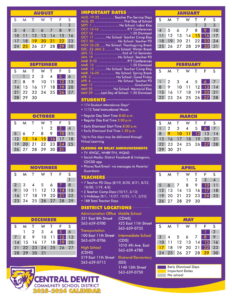 Central DeWitt School District calendar