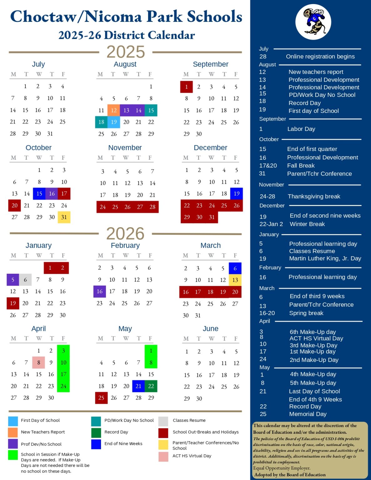 Park School District OK Calendar 2526 Revised [pdf