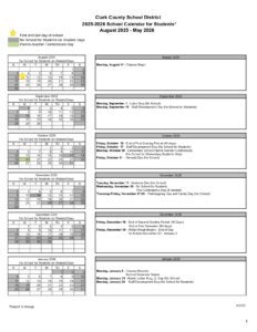 Clark County School District 25-26 nv