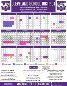 Cleveland School District 25-26 calendar
