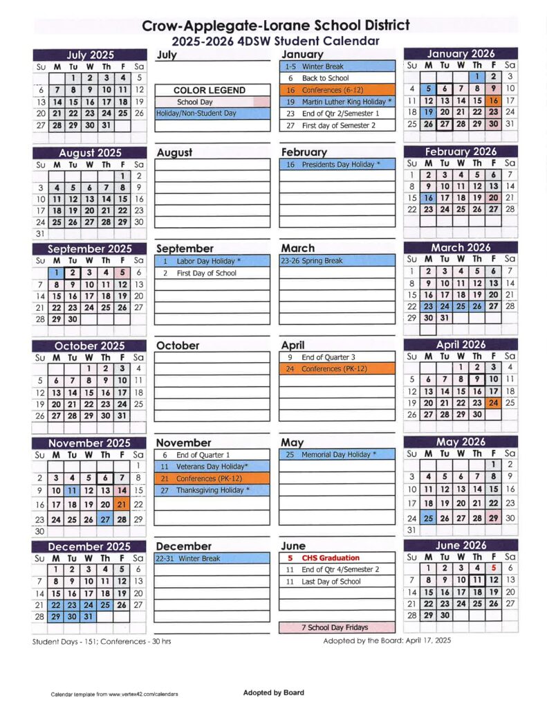 Crow-Applegate-Lorane School District 25-26