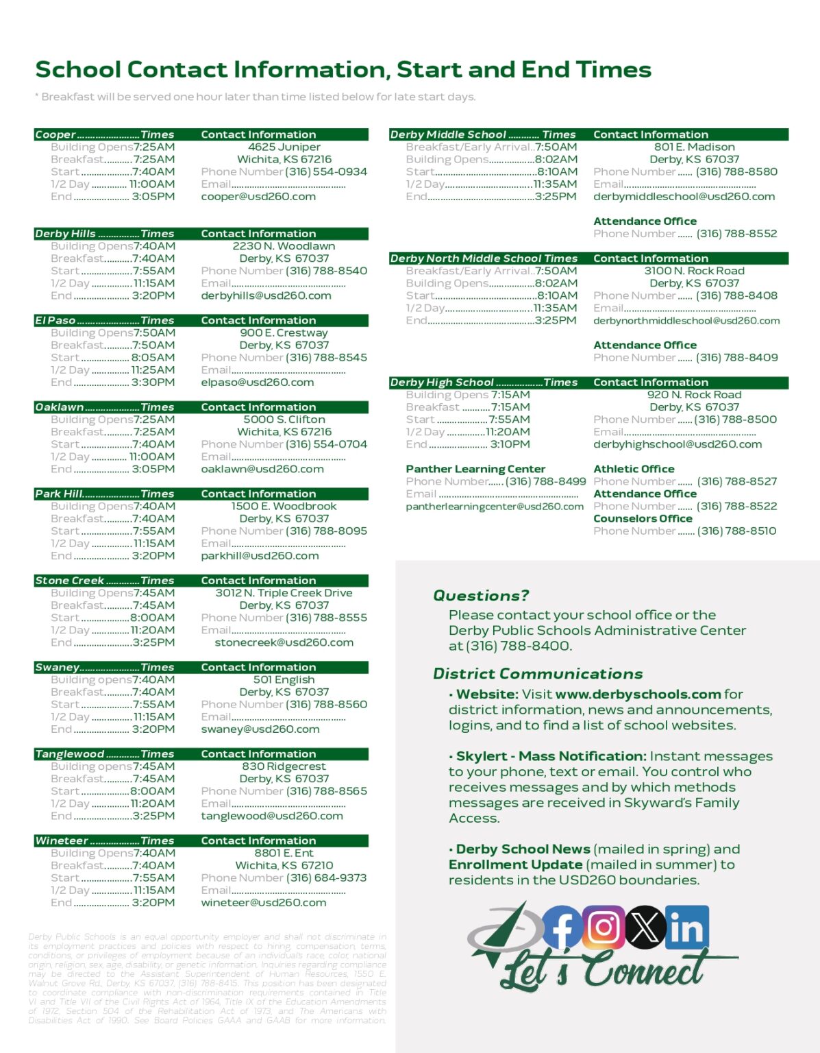 Derby Public Schools USD 260 Calendar 25 26 Revised pdf EduCounty