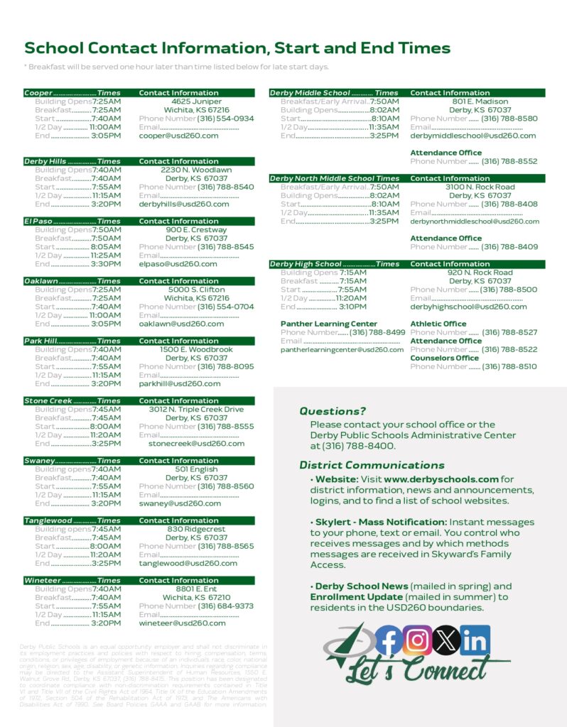 DERBY PUBLIC SCHOOLS 25-26, 2