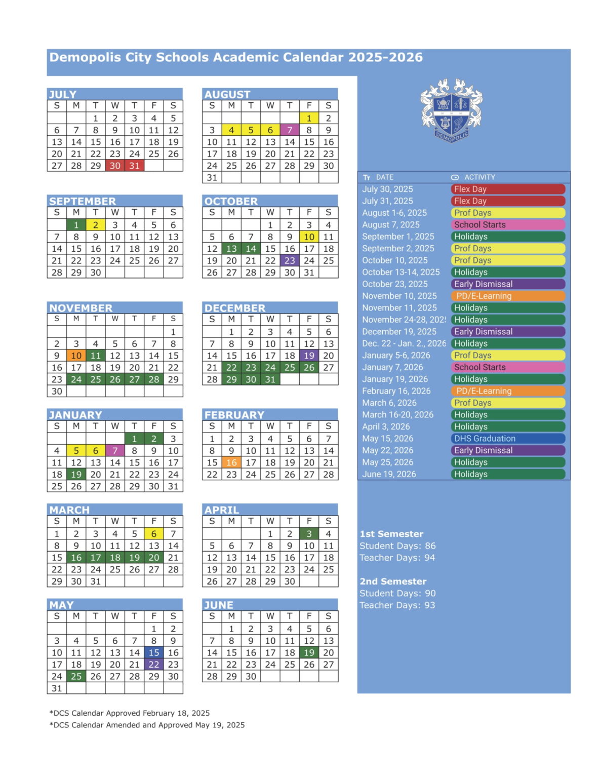Demopolis City Schools al Calendar 25 26 Revised PDF EduCounty