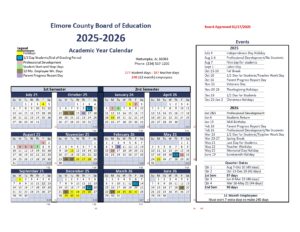 Elmore County Board of Education 25-26 CALENDAR