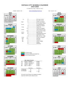 Eufaula City Schools calendar