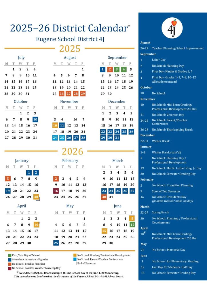 Eugene School District 4J, 25-26