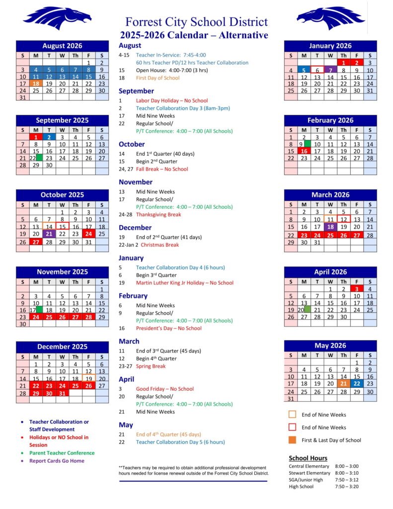 Forrest City School District - District Calendar