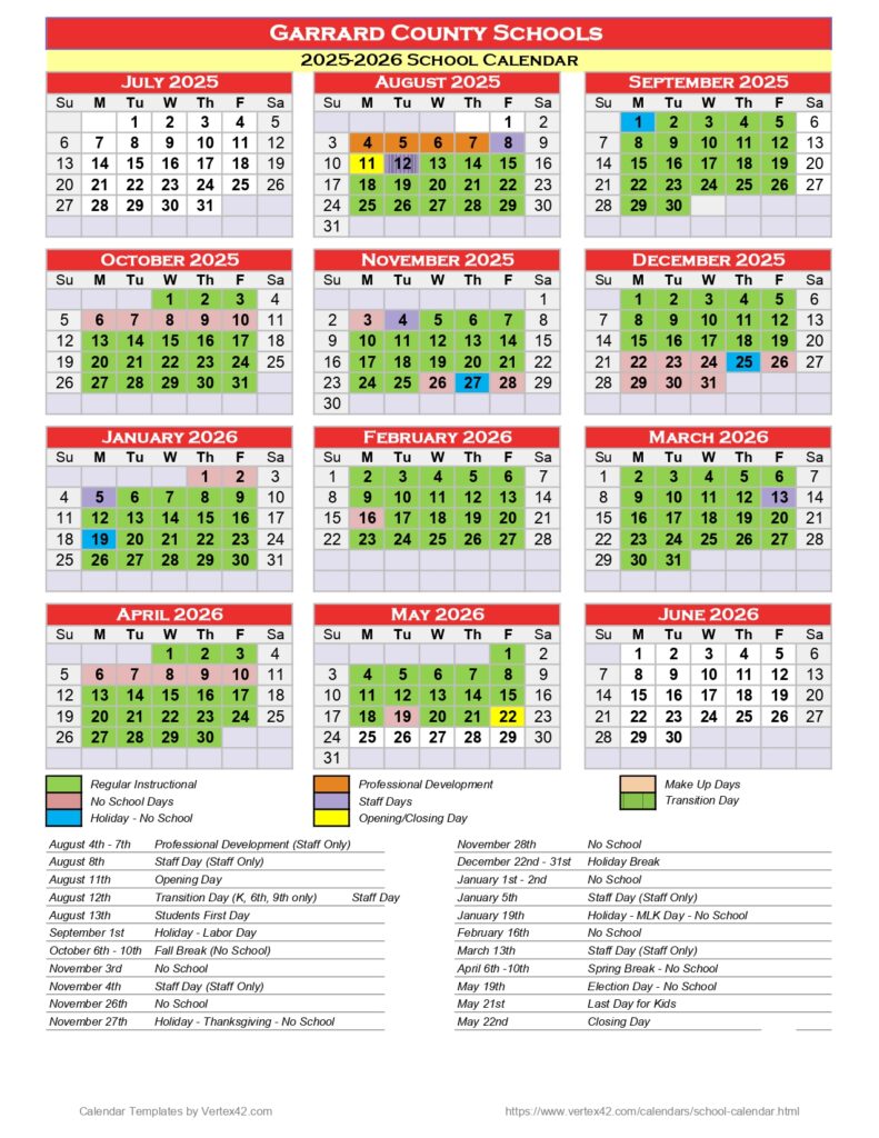 GCS CALENDAR