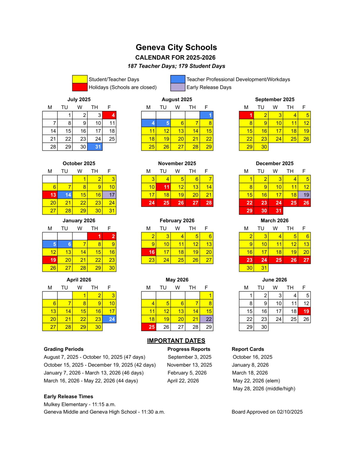 Geneva City Schools al Calendar 25 26 Revised pdf EduCounty