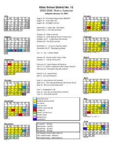 GLIDE SCHOOL DISTRICT CALENDAR