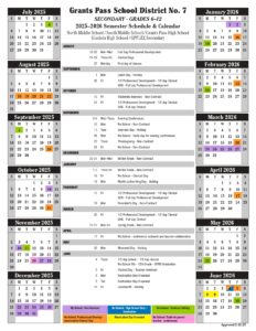grant pass schools calendar