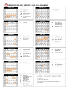 hermiston SCHOOL CALENDAR