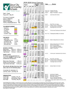 Sioux City Community School calendar