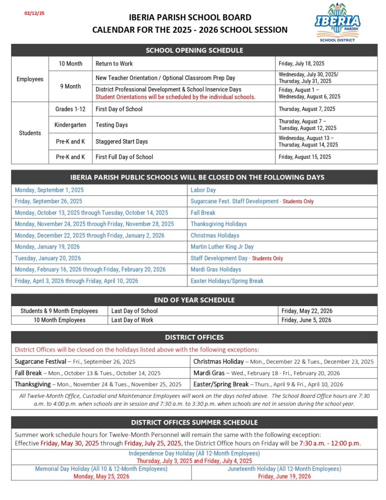 IBERIA PARISH SCHOOL BOARD 25-26