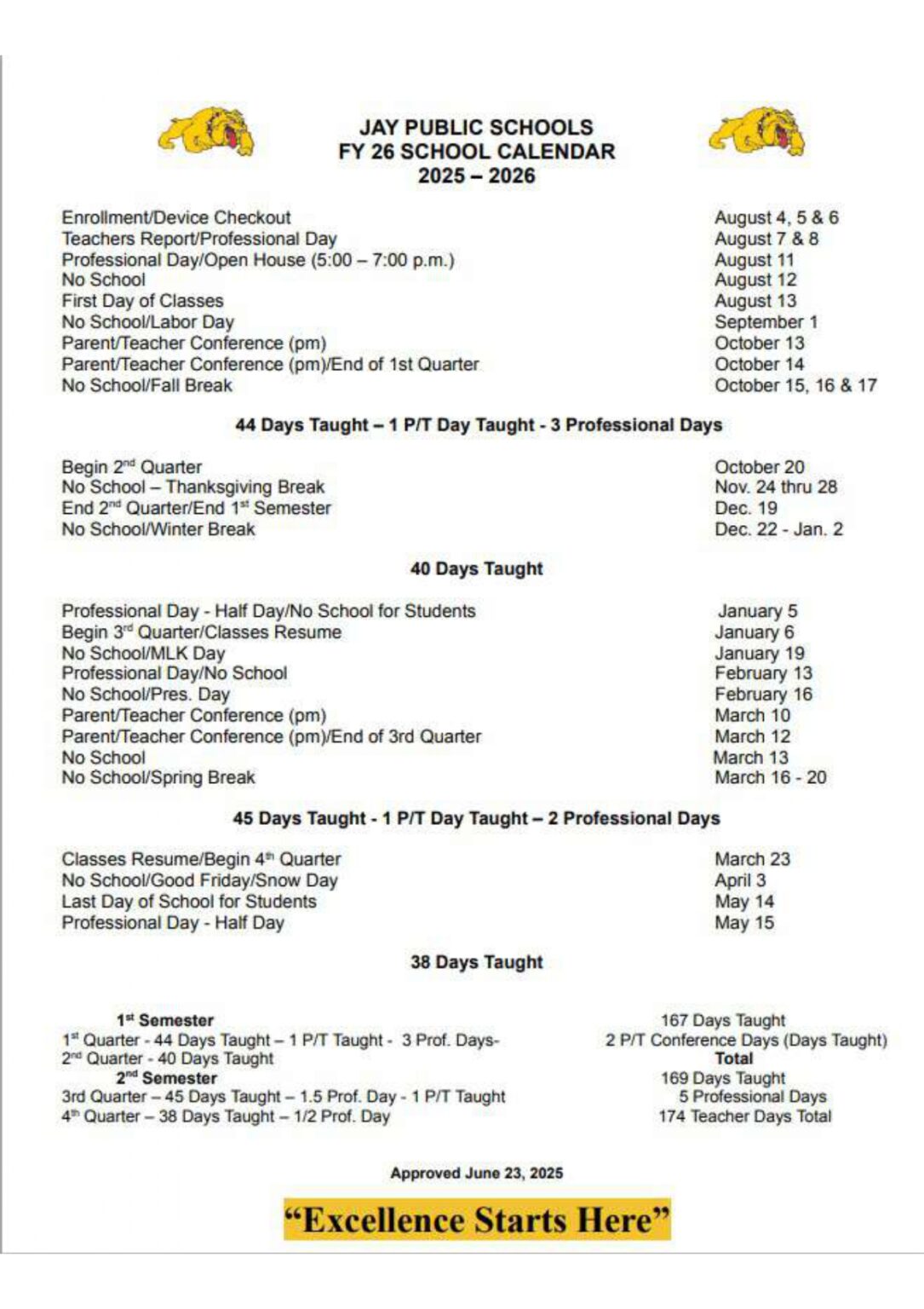 Jay Public Schools OK Calendar 25-26 Revised [pdf] - EduCounty