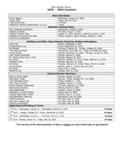 Jean Massieu School, Salt Lake calendar