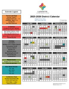 LAFAYETTE PARISH SCHOOL SYSTEM calendar