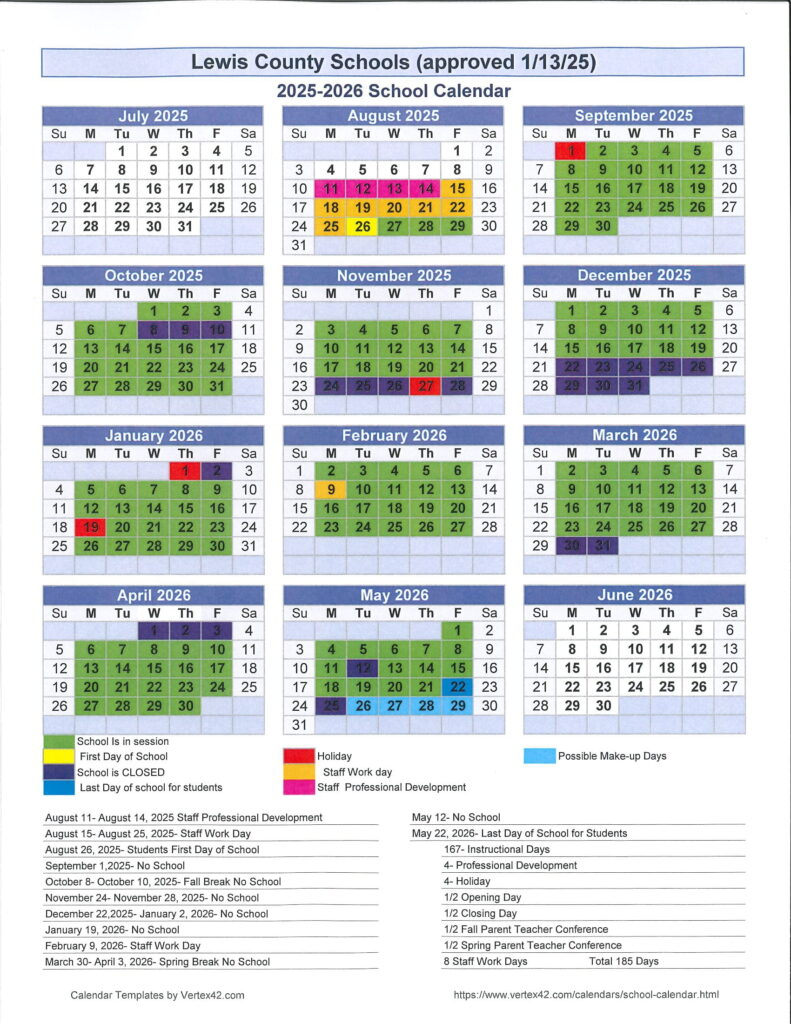 Lewis-Palmer School District calendar