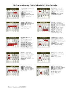 McCracken County Schools calendar