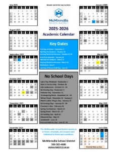 McMinnville School District calendar