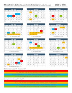 Mena School District calendar