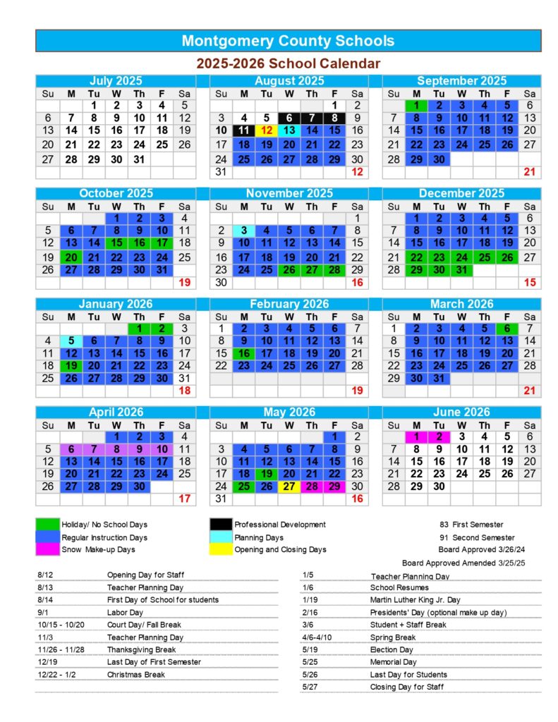Montgomery County Schools, 25-26