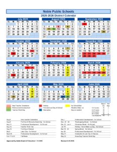 Noble Public Schools calendar