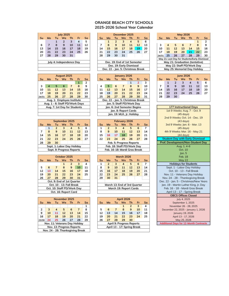orange beach city schools calendar