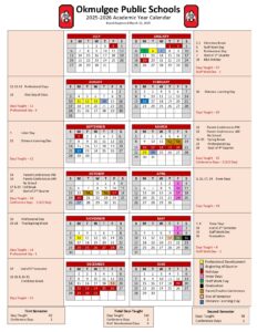 OKMULGEE PUBLIC SCHOOLS calendar