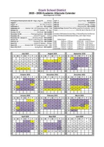 Ozark School District, 25-26 calendar