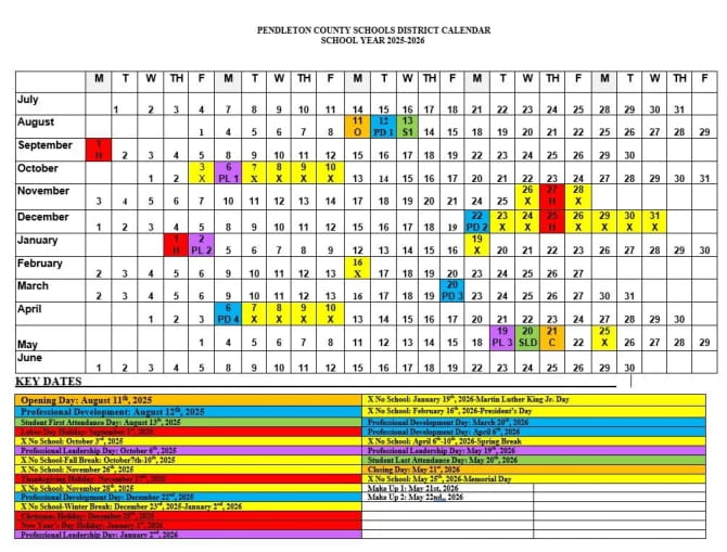 Pendleton County School District Ky Calendar 25 26 Revised PDF Pendleton County School District Ky Calendar 25 26 Revised PDF