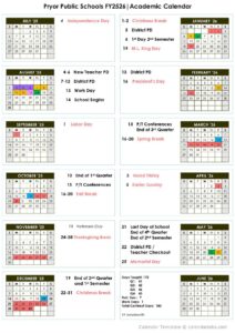pryor calendar