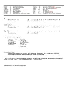 roseburg school calendar