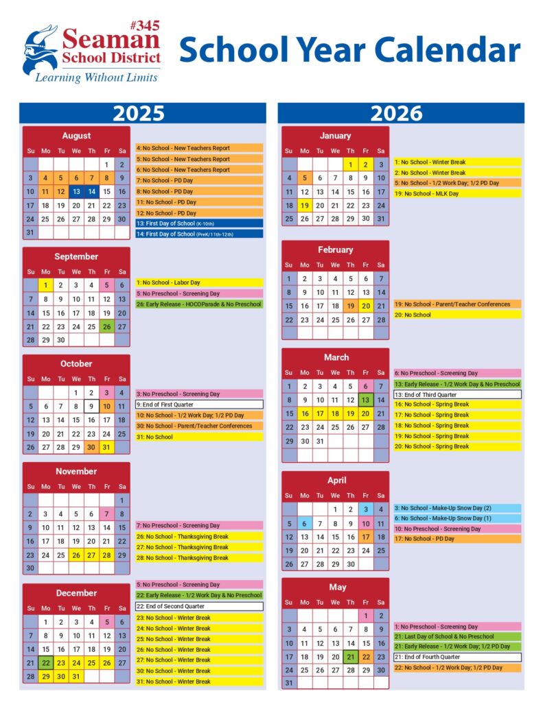 Home - Seaman School District USD 345 calendar