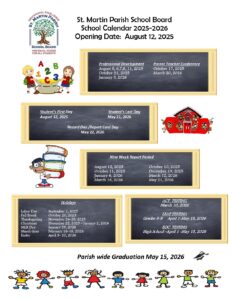 ST MARTIN SCHOOL CALENDAR