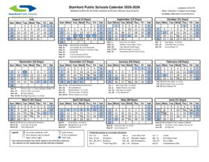 stamford public schools calendar
