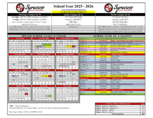 Syracuse Arts Academy calendar