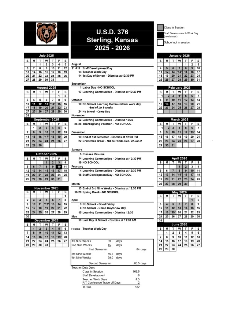 Sterling USD 376 calendar